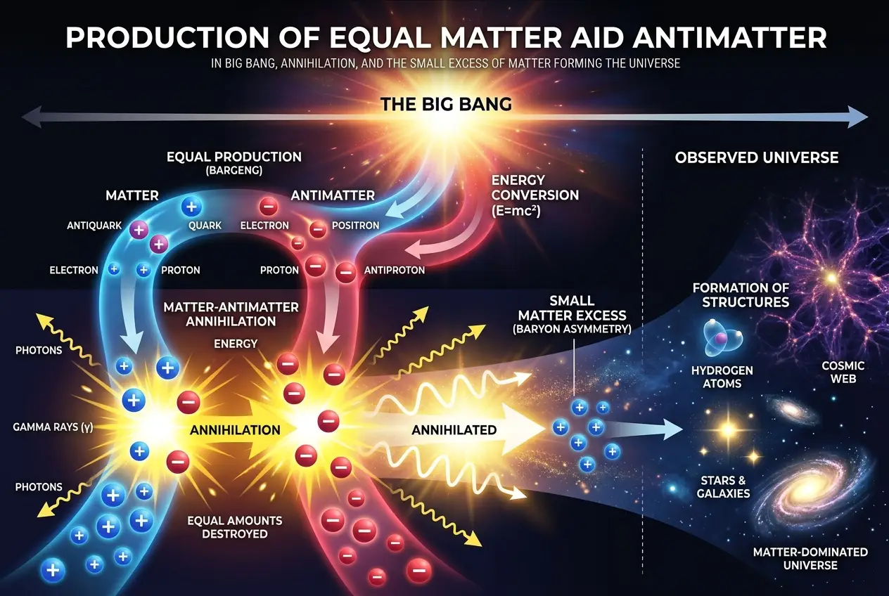 Visual explanation of Do Invisible Antimatter Galaxies Haunt the Cosmos?