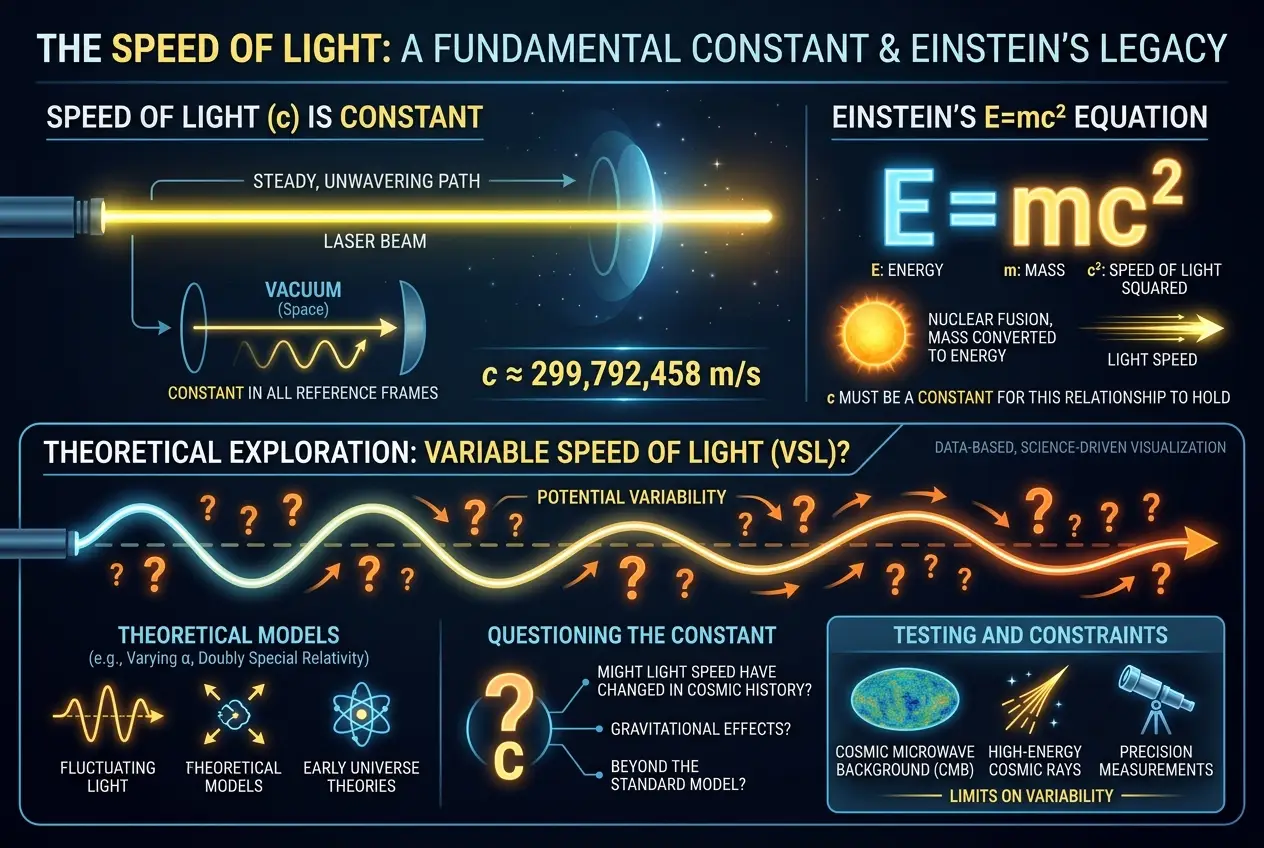 Visual explanation of Is Light's Speed Slowing? Decoding a Cosmic Anomaly