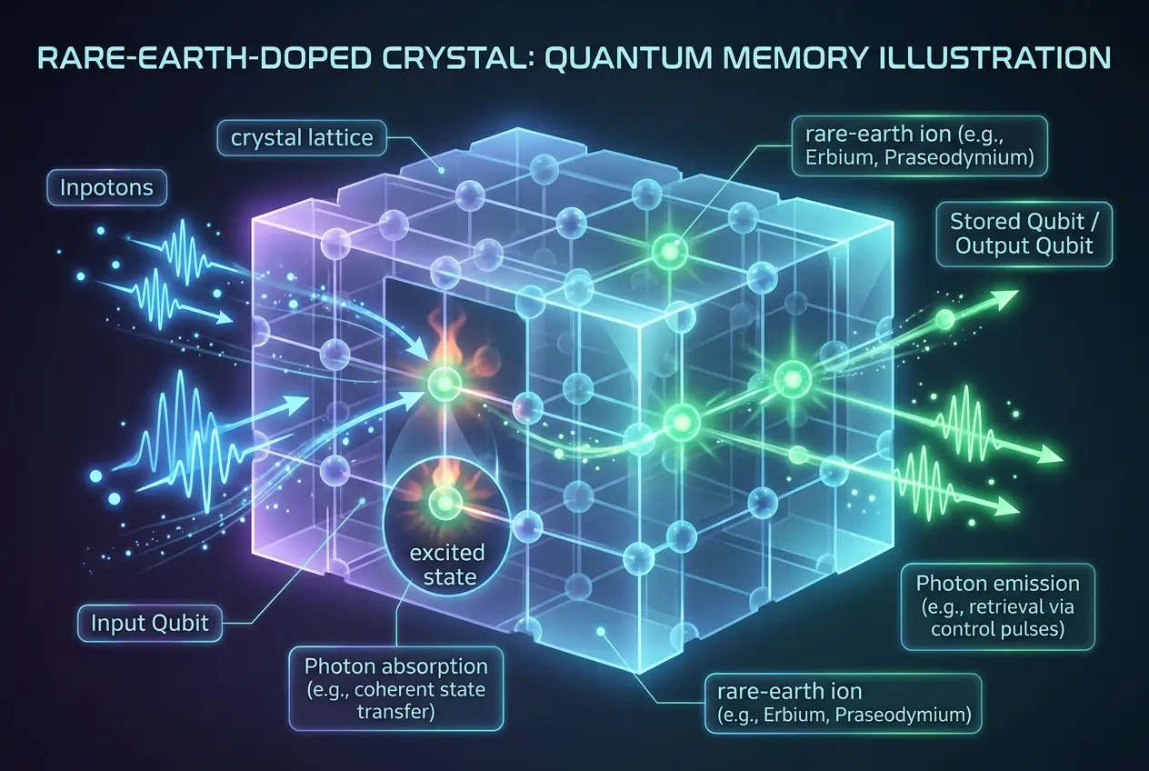 Visual explanation of Can Light Trapped in Crystals Build Quantum Internet?