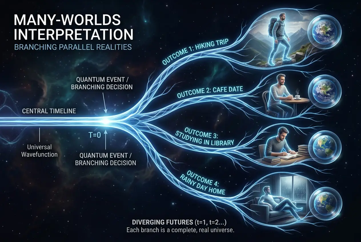 Visual explanation of Does Quantum Entanglement Connect Parallel Universes?