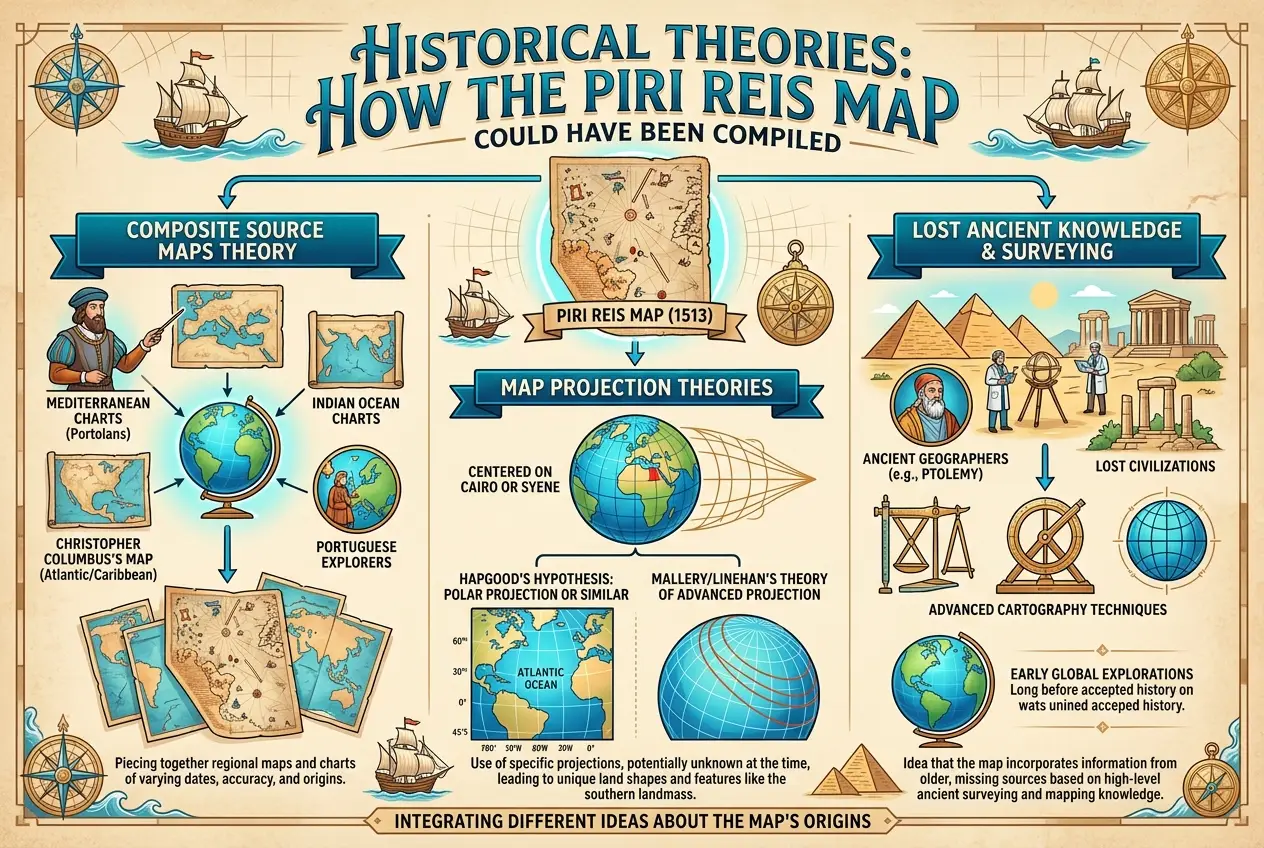 Visual explanation of Piri Reis Map: Did Ancients Map Antarctica Without Ice?