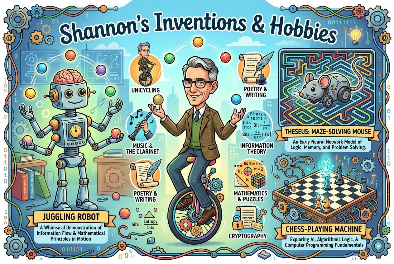 Visual explanation of Claude Shannon: The Mind Who Mapped Information