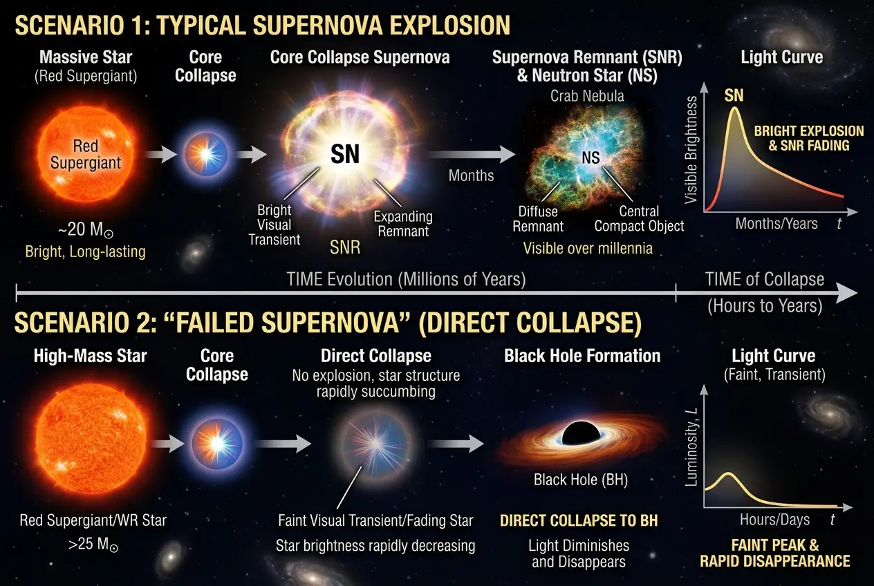 Visual explanation of Why Do Stars Vanish? Unpacking Cosmic Disappearances