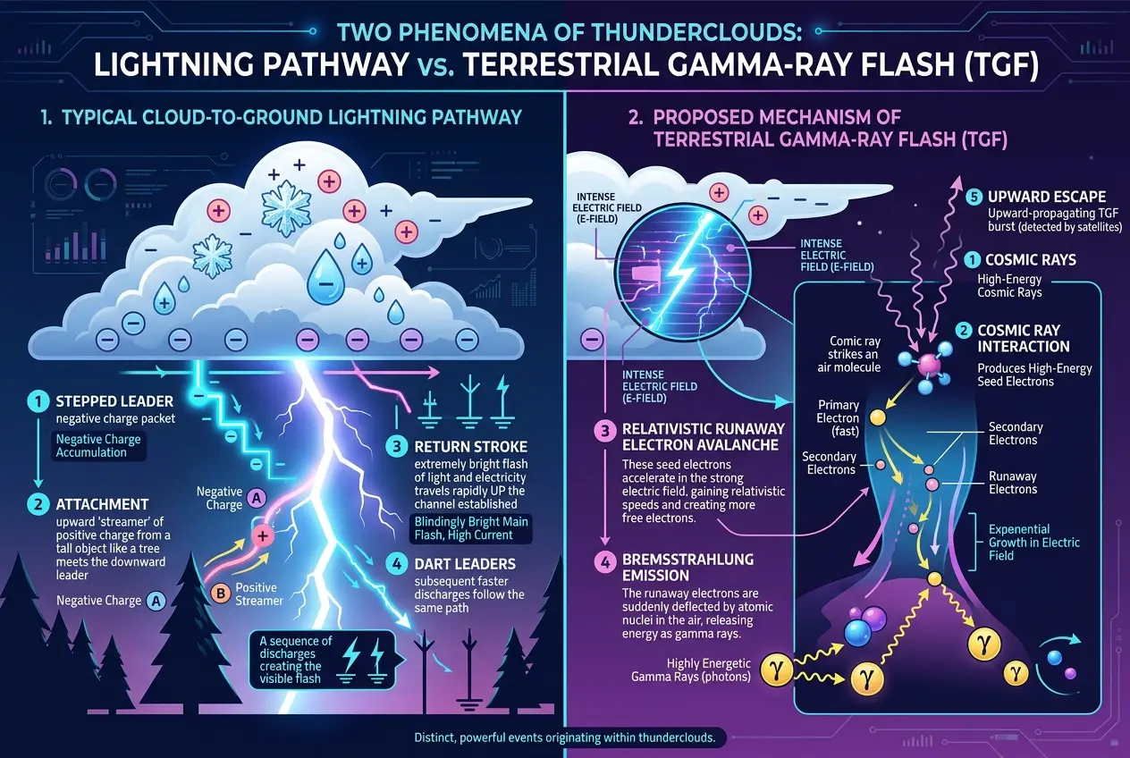 Visual explanation of Can Thunderstorms Unleash Cosmic Energy?