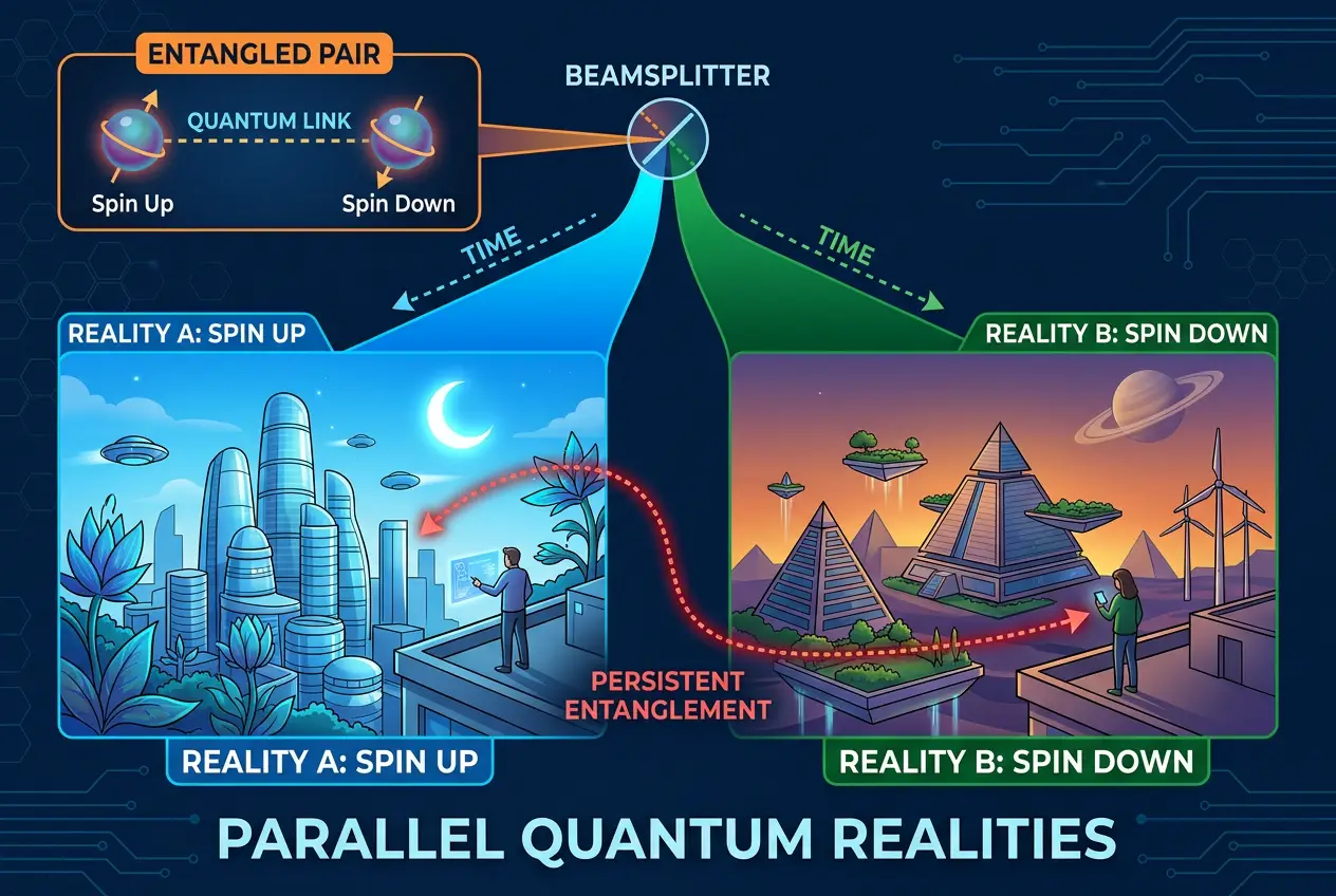 Visual explanation of Quantum Entanglement: A Bridge to Parallel Universes?