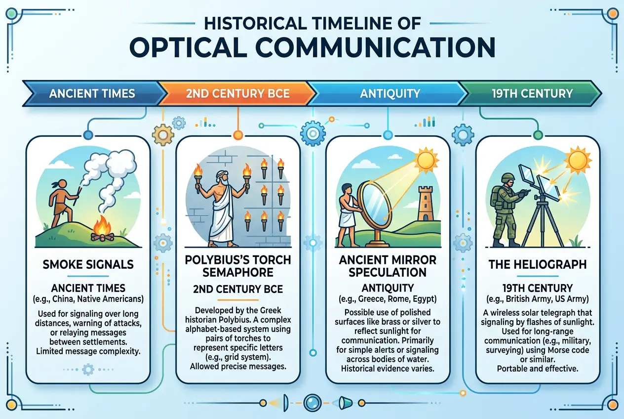 Visual explanation of Could Ancient Mirrors Beam Information Across Distances?