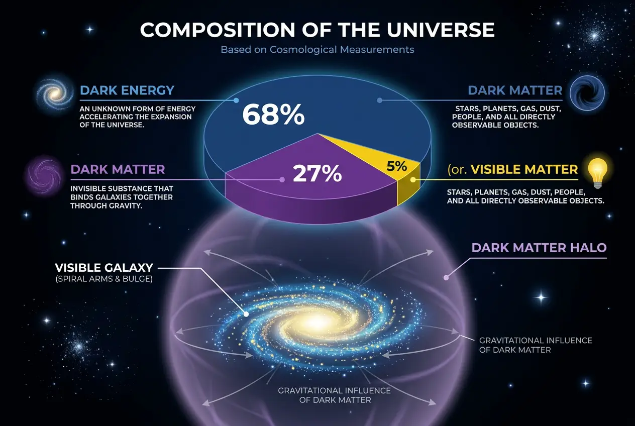 Visual explanation of Does Dark Matter Hide a Universe We Can't See?