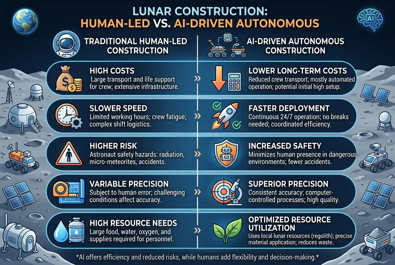 Visual explanation of Could AI Build Our First City on the Moon?