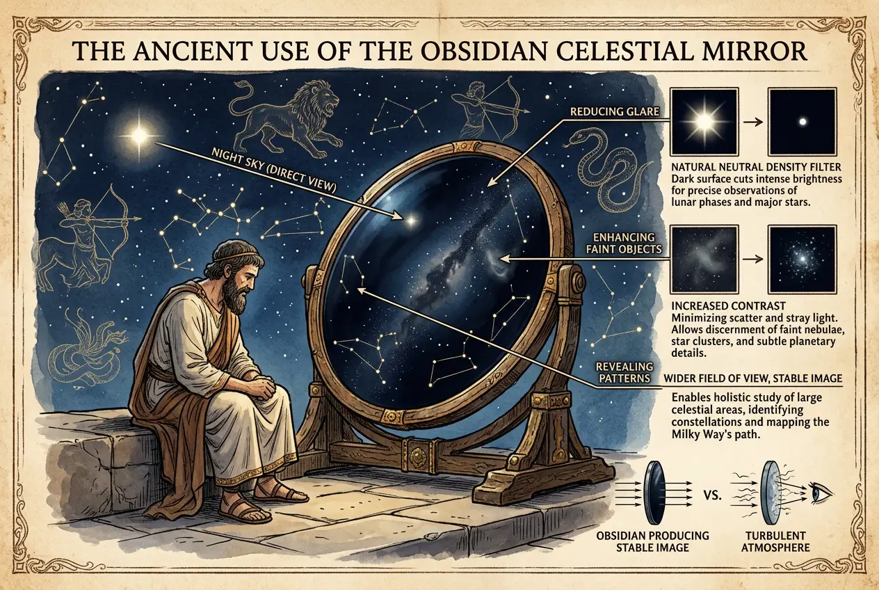 Visual explanation of Could Obsidian Mirrors Decode Ancient Skies?