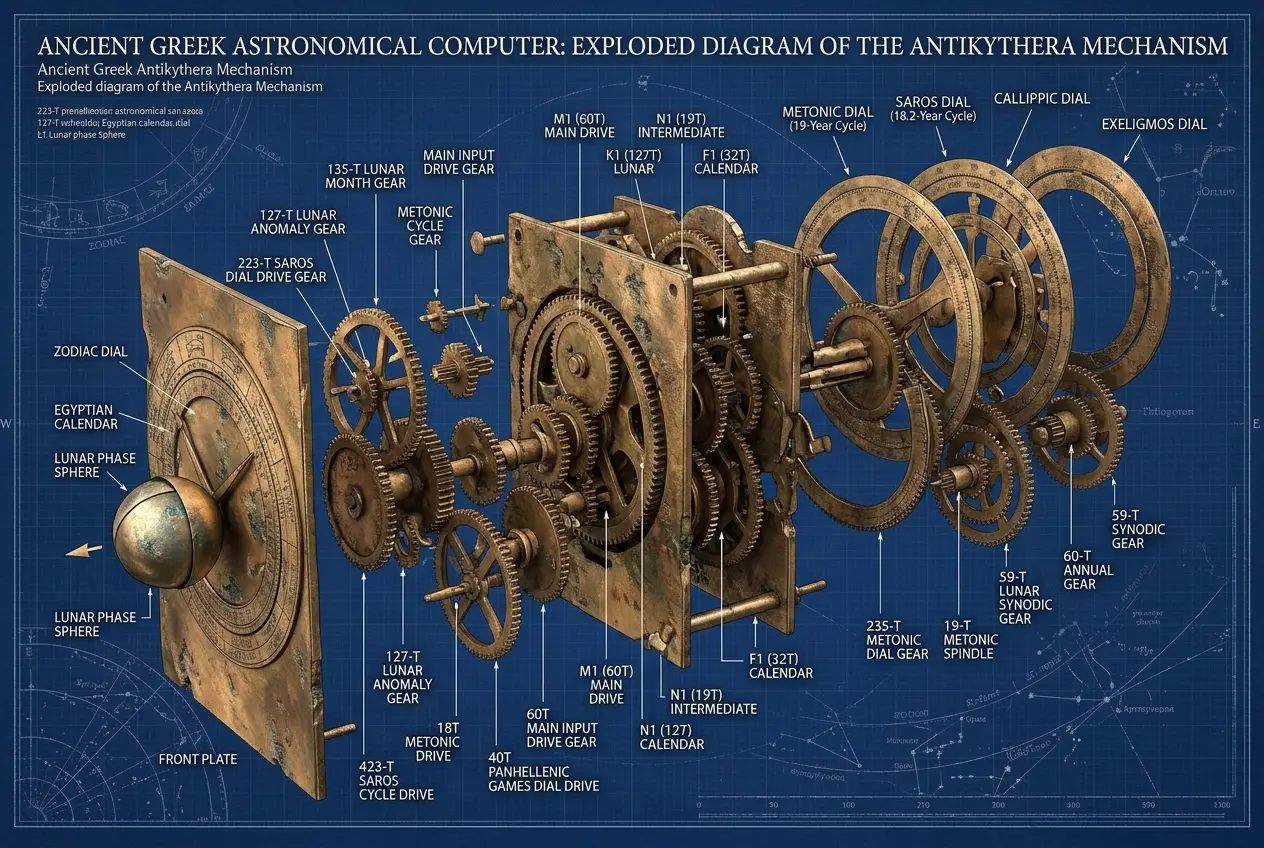 Visual explanation of Antikythera: Was It Our First Analog Computer?