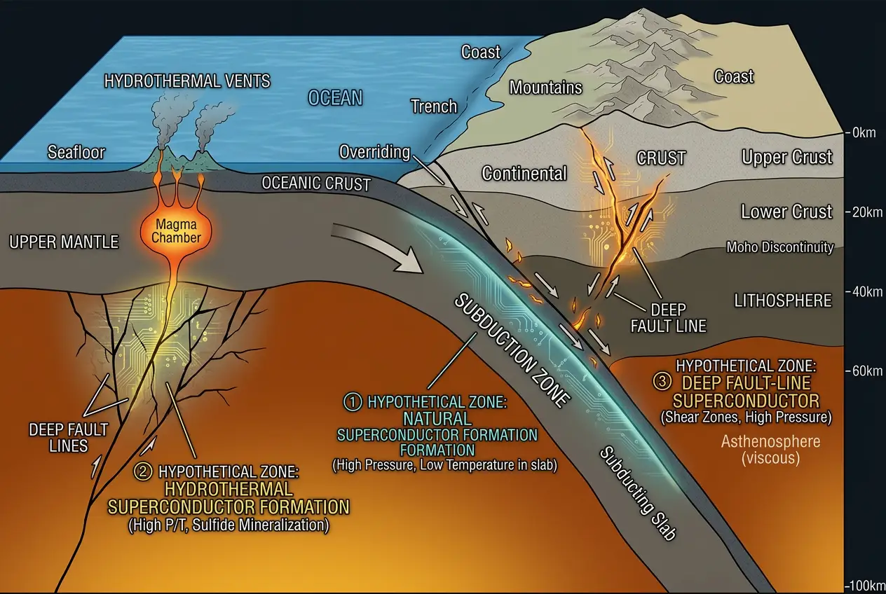 Visual explanation of Did Earth's Crust Hold Natural Superconductors?