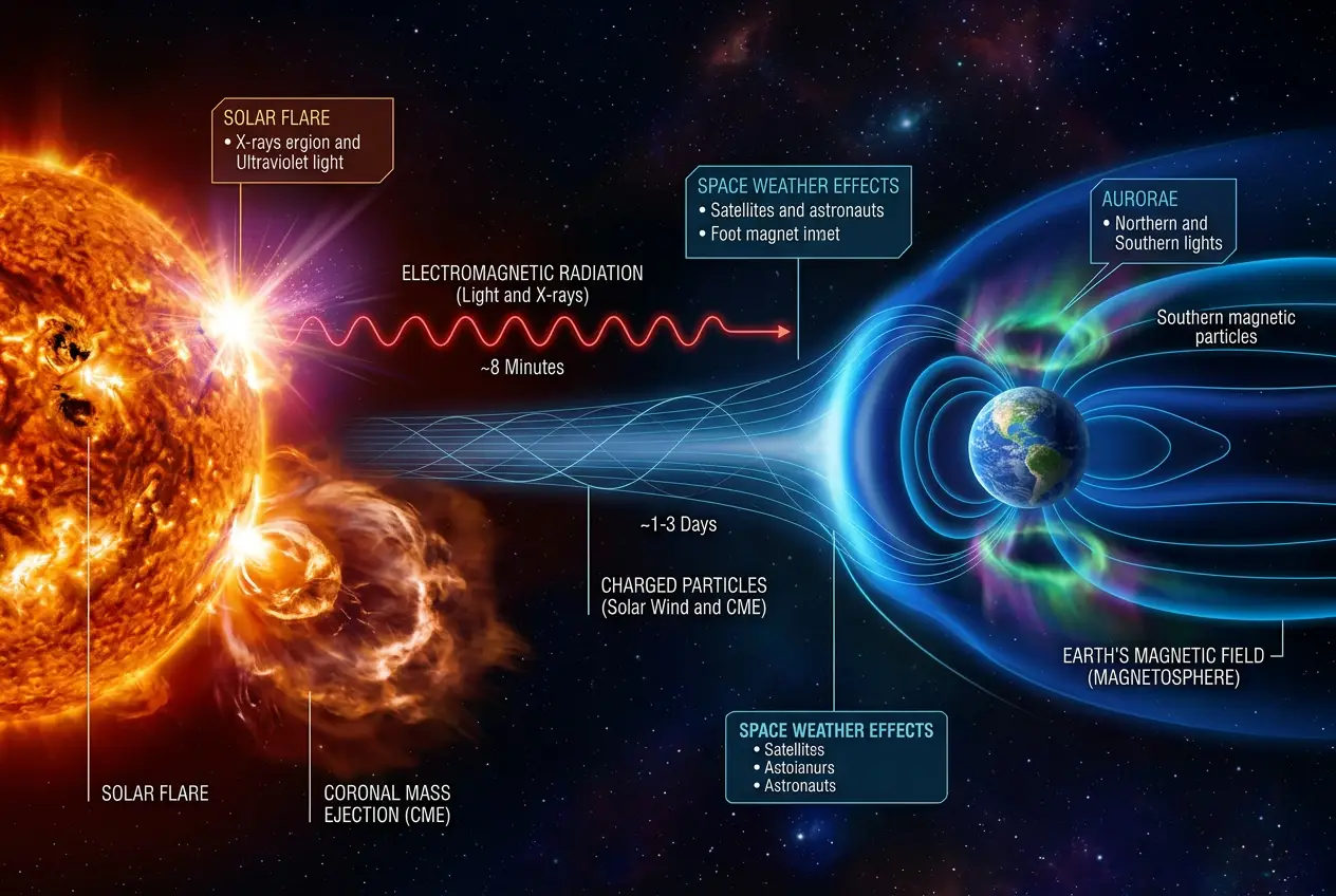 Visual explanation of Do Solar Flares Trigger Earthquakes? Unpacking Cosmic Links