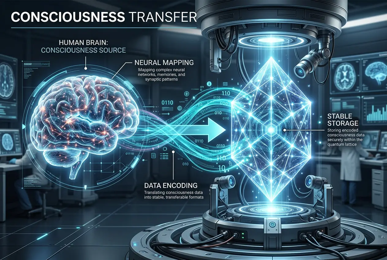 Visual explanation of Can Crystals Store Consciousness? Unpacking Digital Immortality