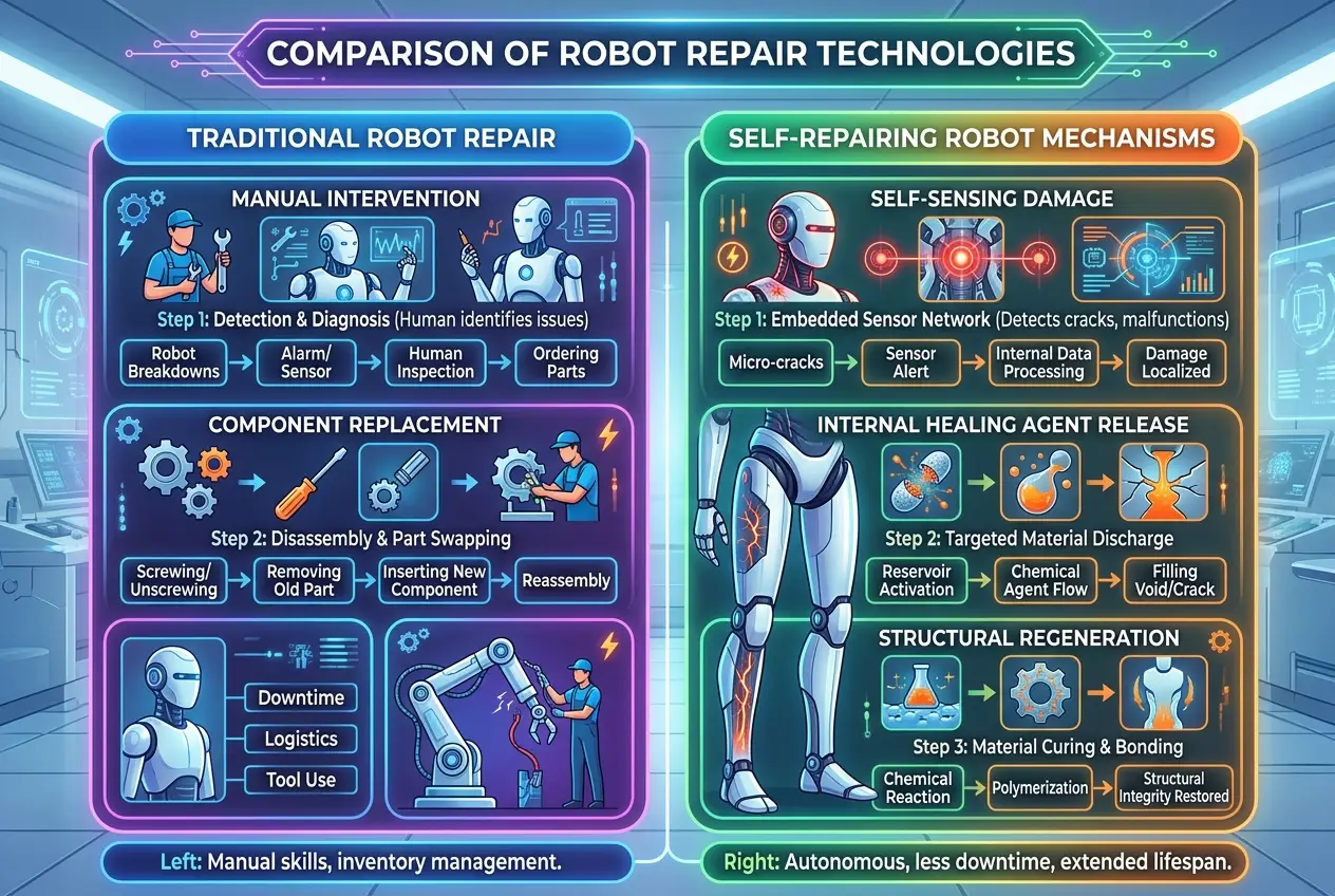 Visual explanation of Can Living Robots Self-Repair? The Bio-Tech Future
