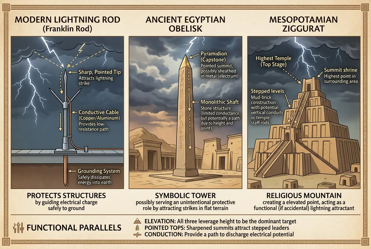 Visual explanation of Ancient Towers: Did They Harness Lightning's Fury?