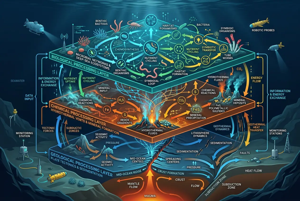 Visual explanation of Ocean's Hidden Brain: Is the Seafloor a Natural Computer?