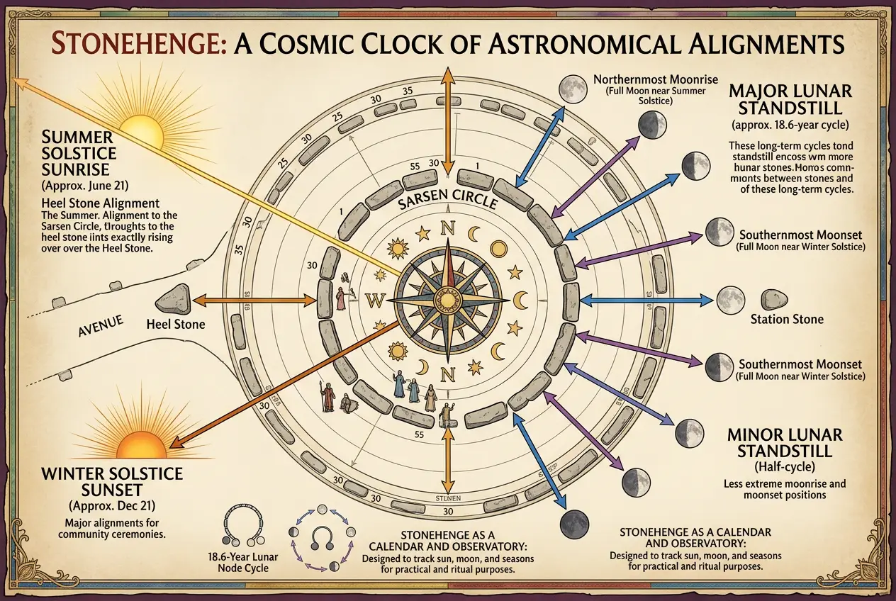 Visual explanation of Were Ancient Observatories Also Cosmic Clocks?
