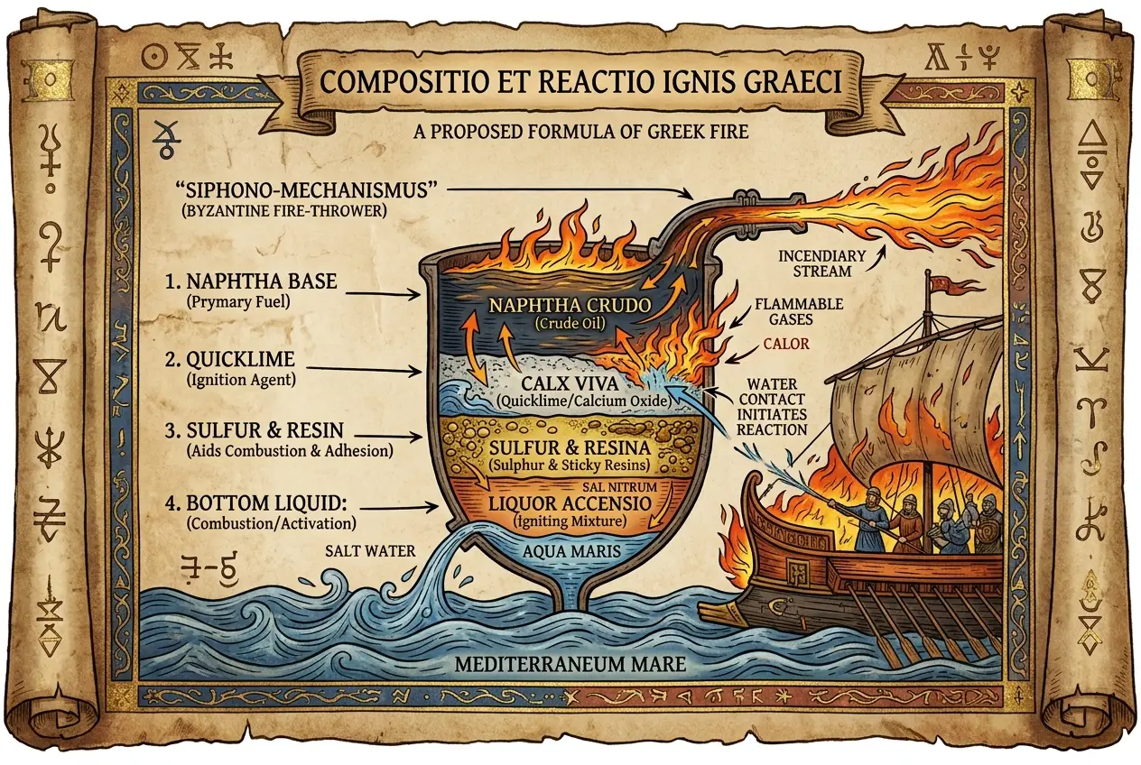 Visual explanation of Did Greek Fire Use Ancient Nano-Tech for Its Fury?