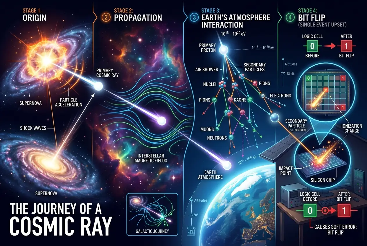 Visual explanation of Do Cosmic Rays Secretly Glitch Our Tech?