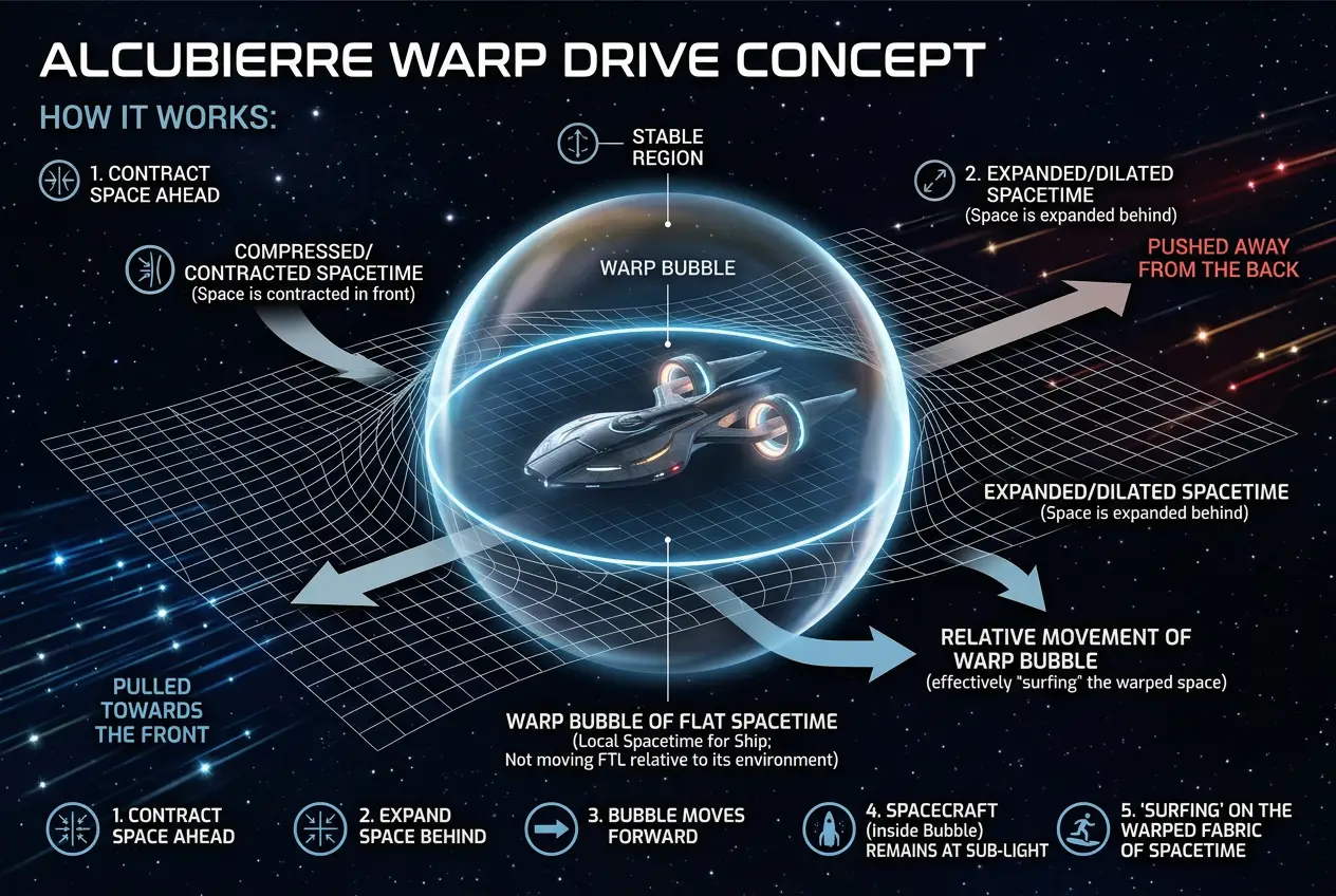 Visual explanation of Could Exotic Matter Unlock Faster Than Light Travel?