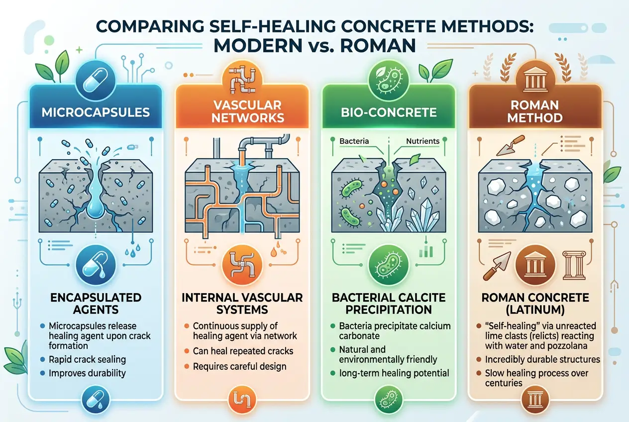 Visual explanation of Roman Concrete: Did Ancients Master Self-Healing Materials?