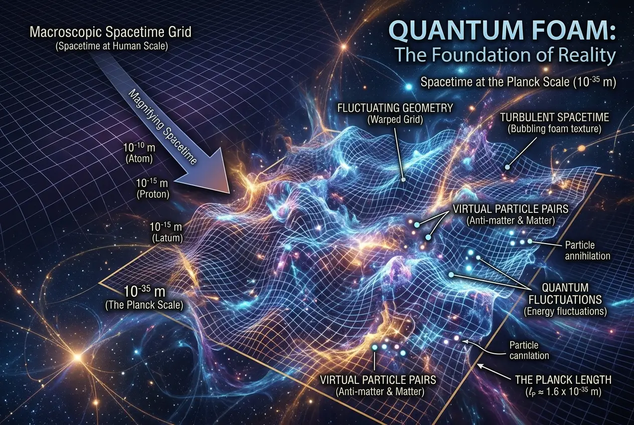 Visual explanation of Quantum Foam: Does Reality Have a 'Pixel' Limit?