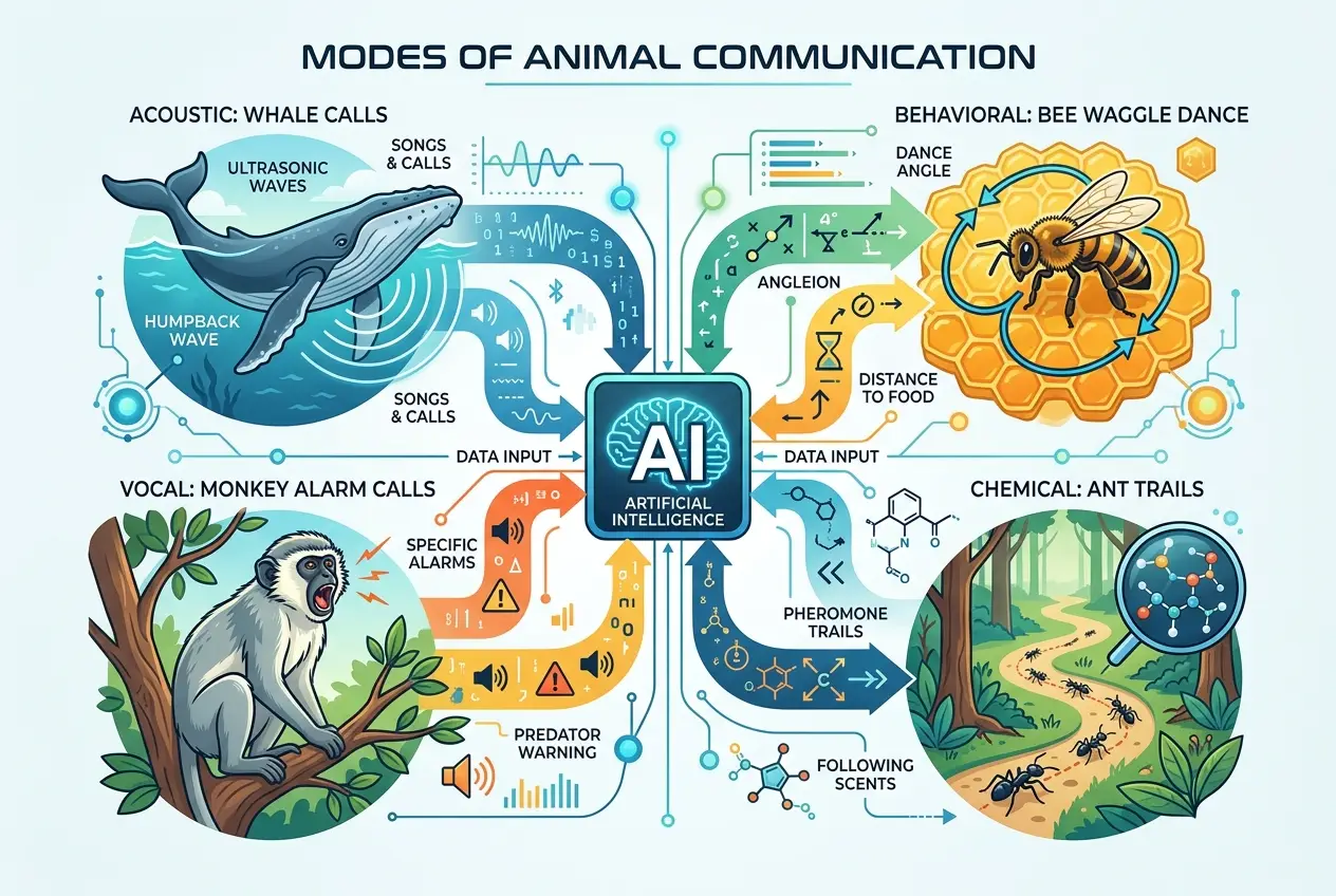 Visual explanation of Can AI Decode Animal Language? New Rosetta Stone