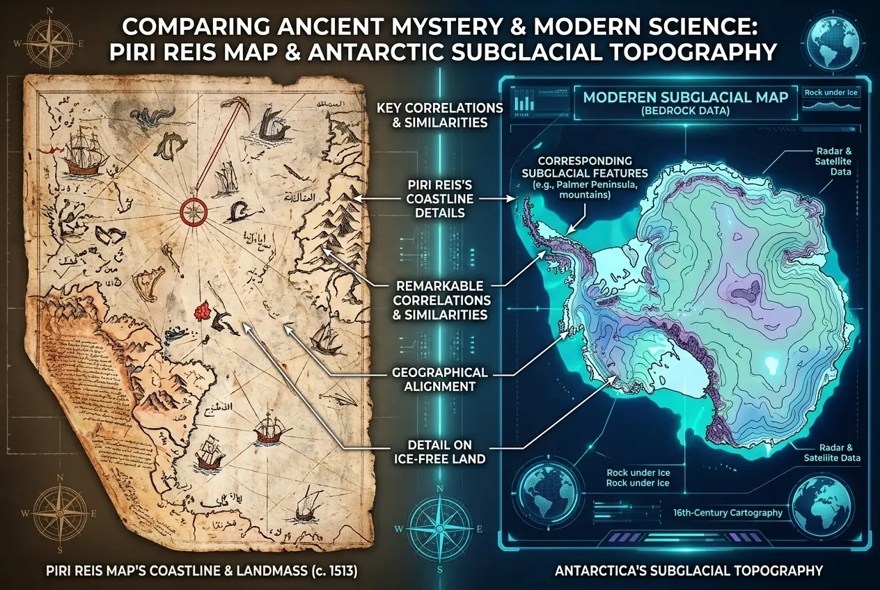 Visual explanation of Piri Reis Map: Did Ancients Map Antarctica Without Ice?