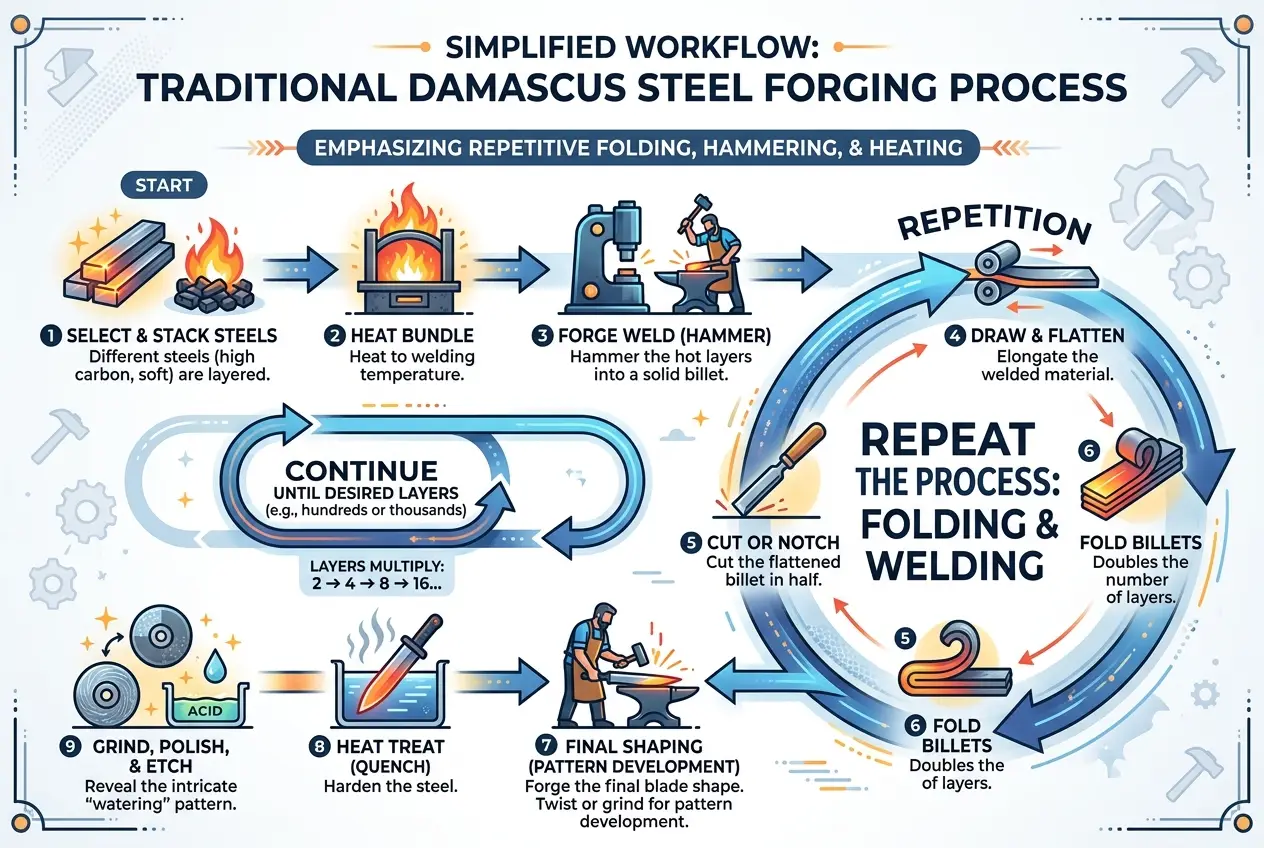 Visual explanation of Damascus Steel: Did Ancient Smiths Use Nanotech?