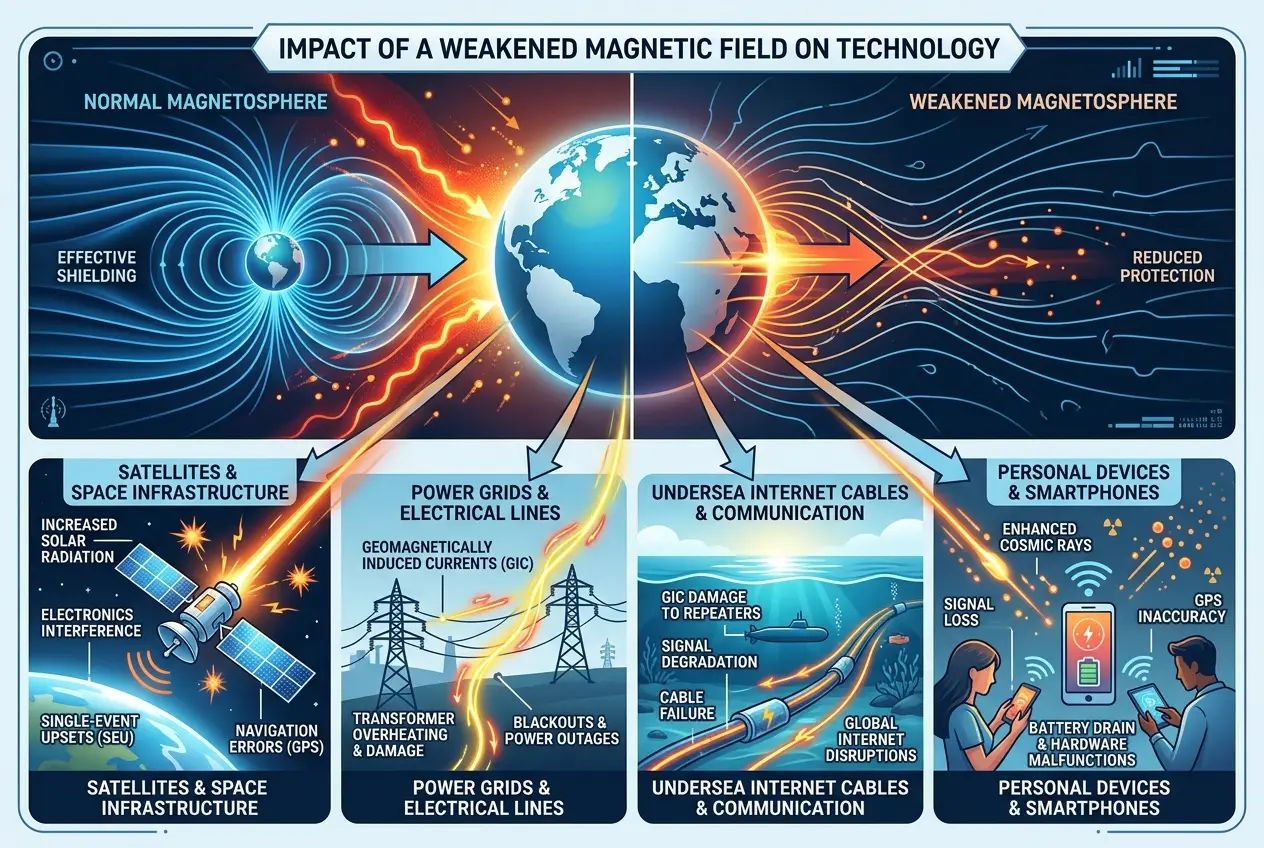 Visual explanation of Earth's Magnetic Flip: How Will Our Tech Survive?