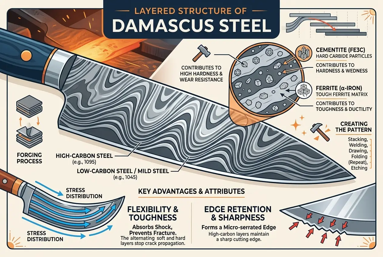 Visual explanation of Damascus Steel: Did Ancient Smiths Use Nanotech?
