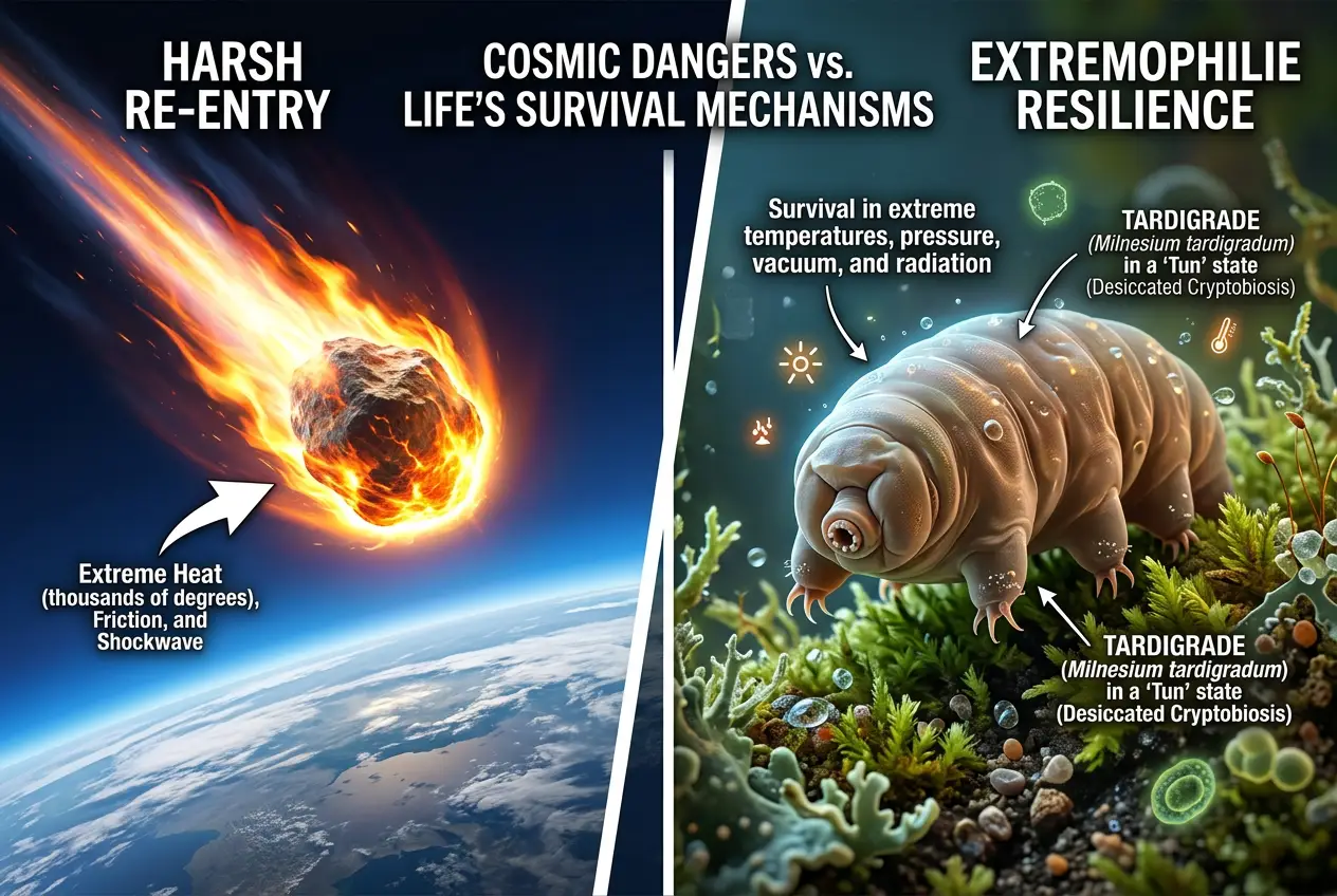 Visual explanation of Could Meteors Seed Life? The Panspermia Puzzle