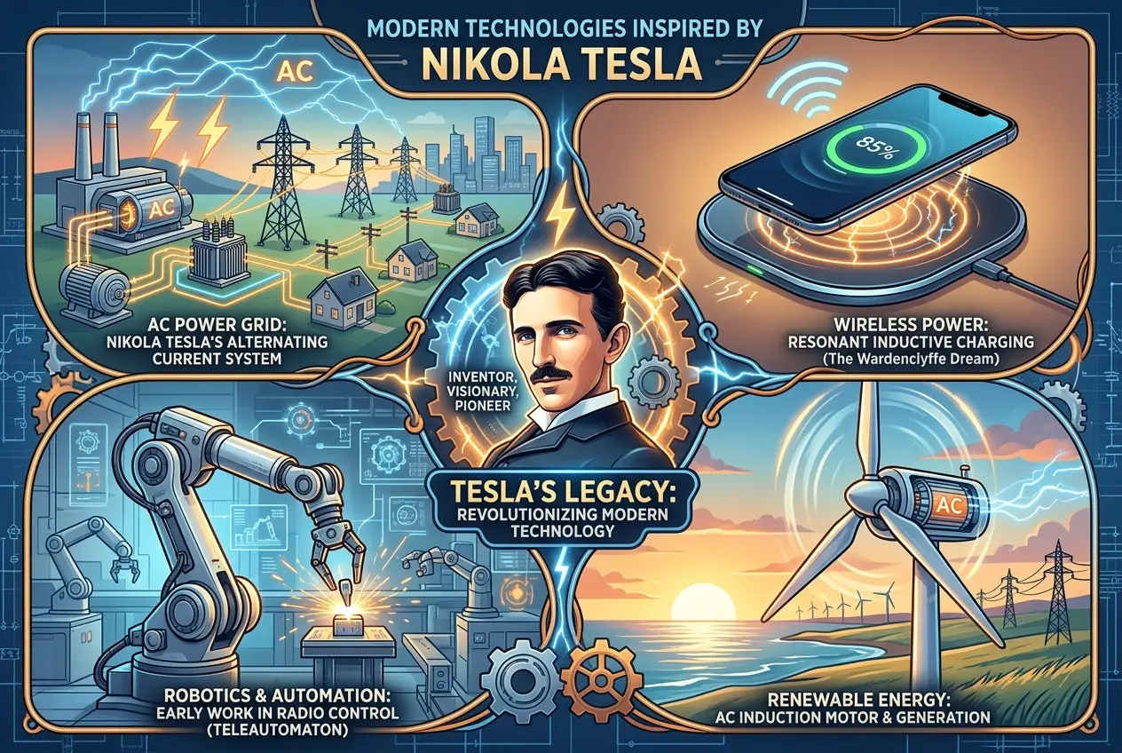 Visual explanation of Nikola Tesla: The Enigmatic Genius Who Wired Our Modern World