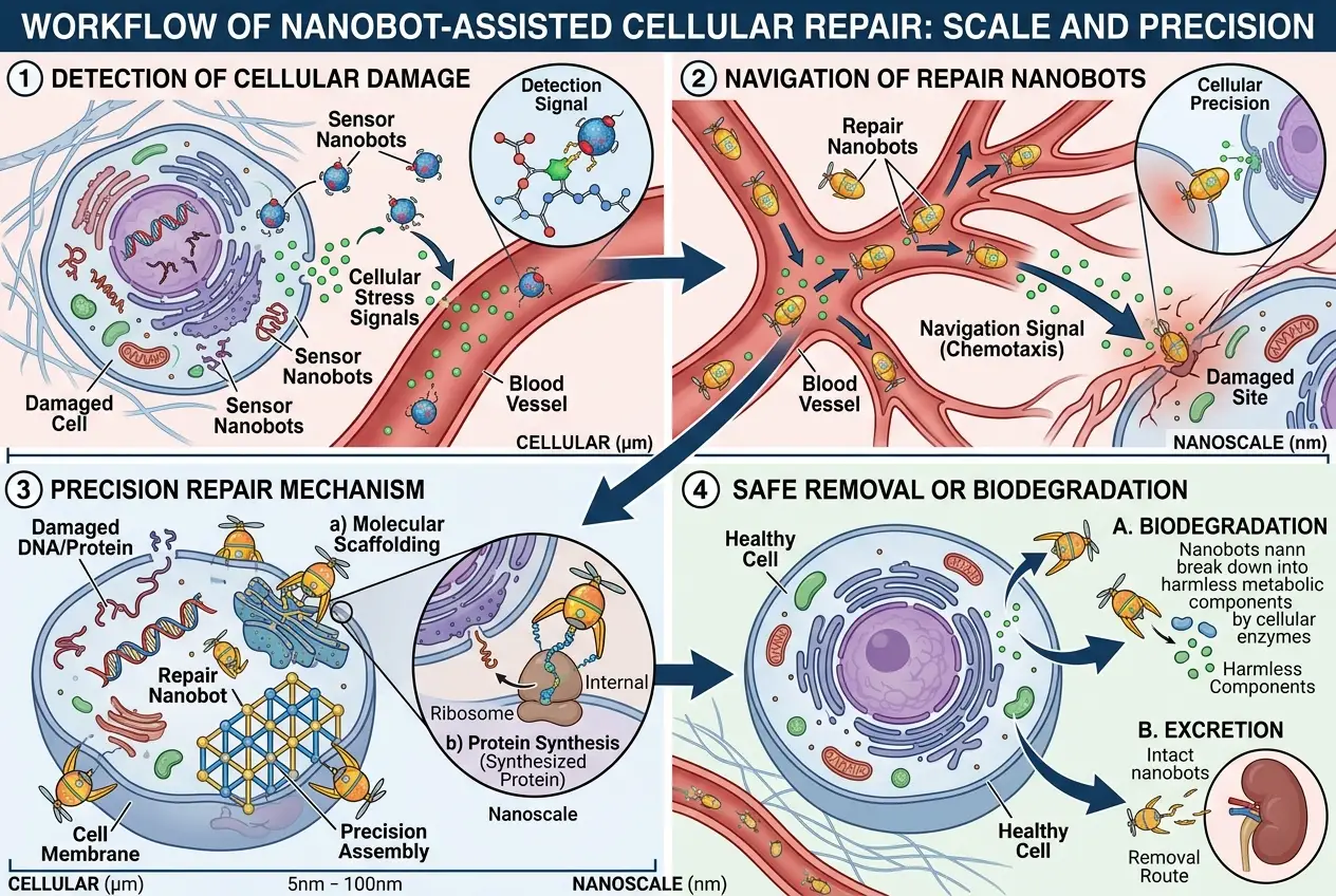 Visual explanation of Could Nanobots Repair Our Bodies From Within?