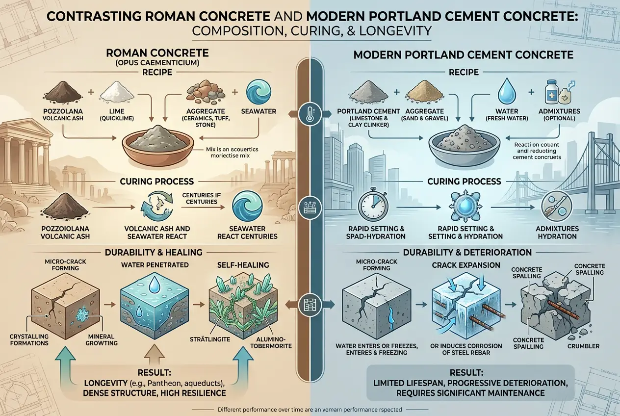 Visual explanation of Immortal Concrete: Did Romans Master Lost Tech?