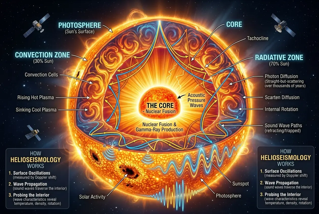 Visual explanation of Does The Sun's Hum Hide Cosmic Secrets?