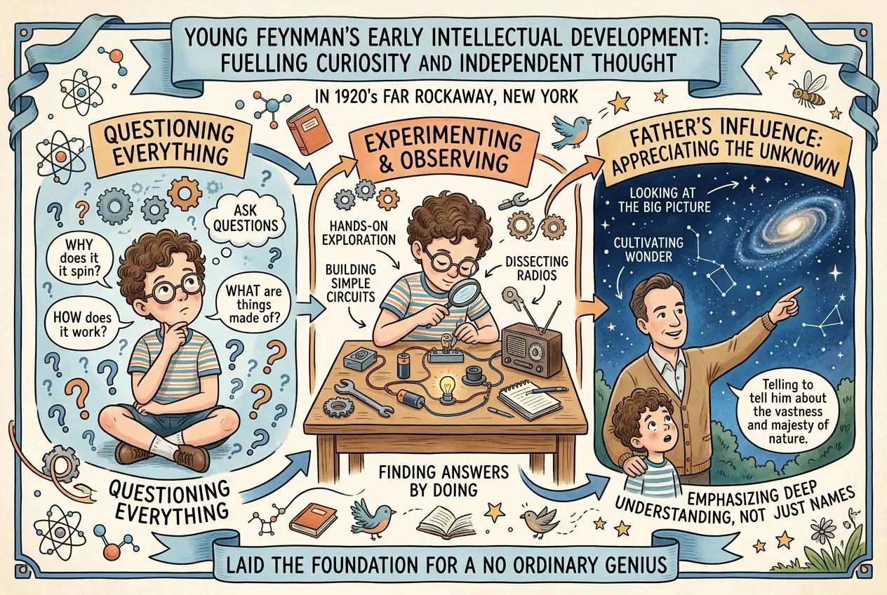Visual explanation of Richard Feynman: Maverick Who Danced with Quantum Reality