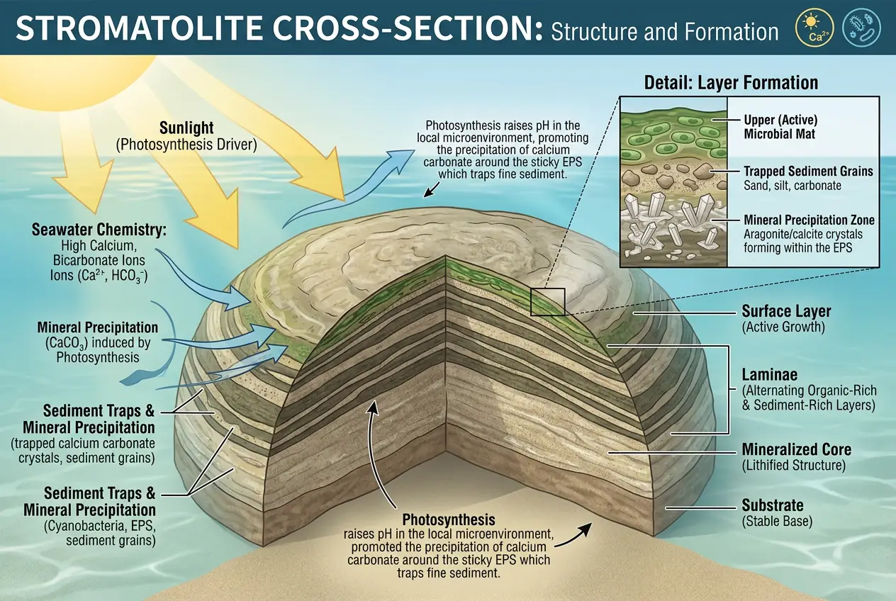 Visual explanation of Are 'Living Rocks' Earth's Oldest Data Storage?