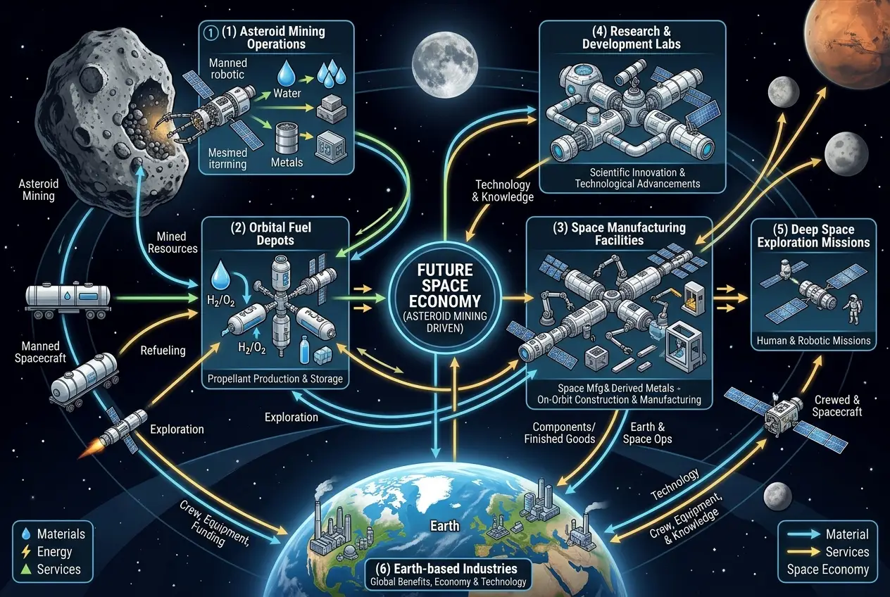 Visual explanation of Asteroid Mining: Fueling Our Space Future?