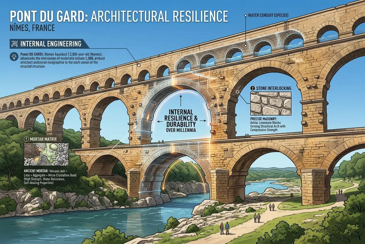 Visual explanation of Roman Concrete: Did Ancients Engineer Self-Healing Tech?