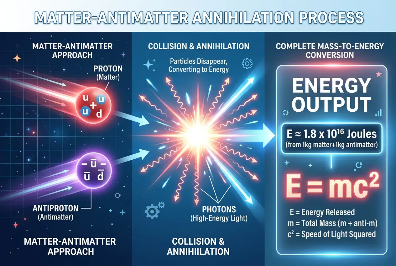 Visual explanation of Could Antimatter Power Our Future?
