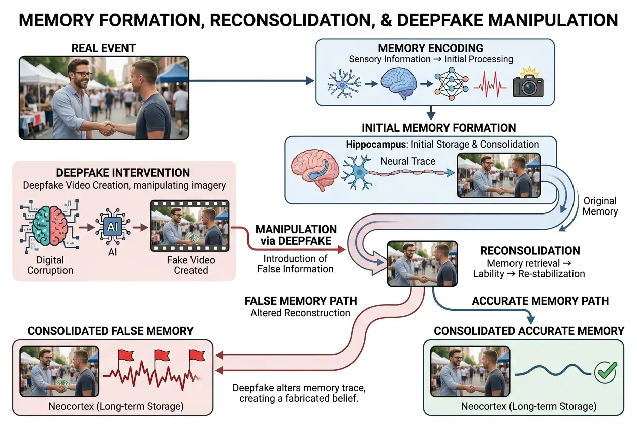 Visual explanation of Can AI Deepfakes Actually Manipulate Our Memories?