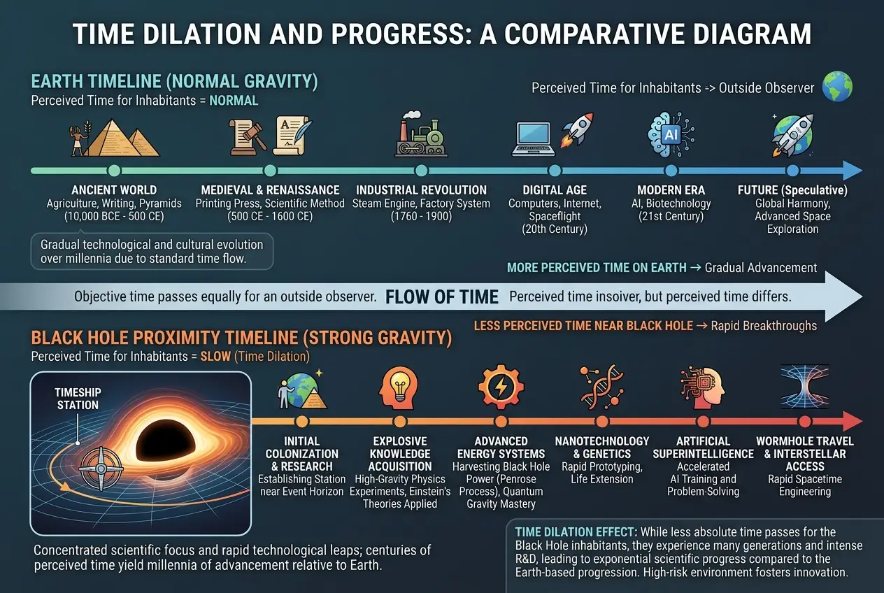 Visual explanation of Can Black Holes Warp Time to Unlock Future Tech?