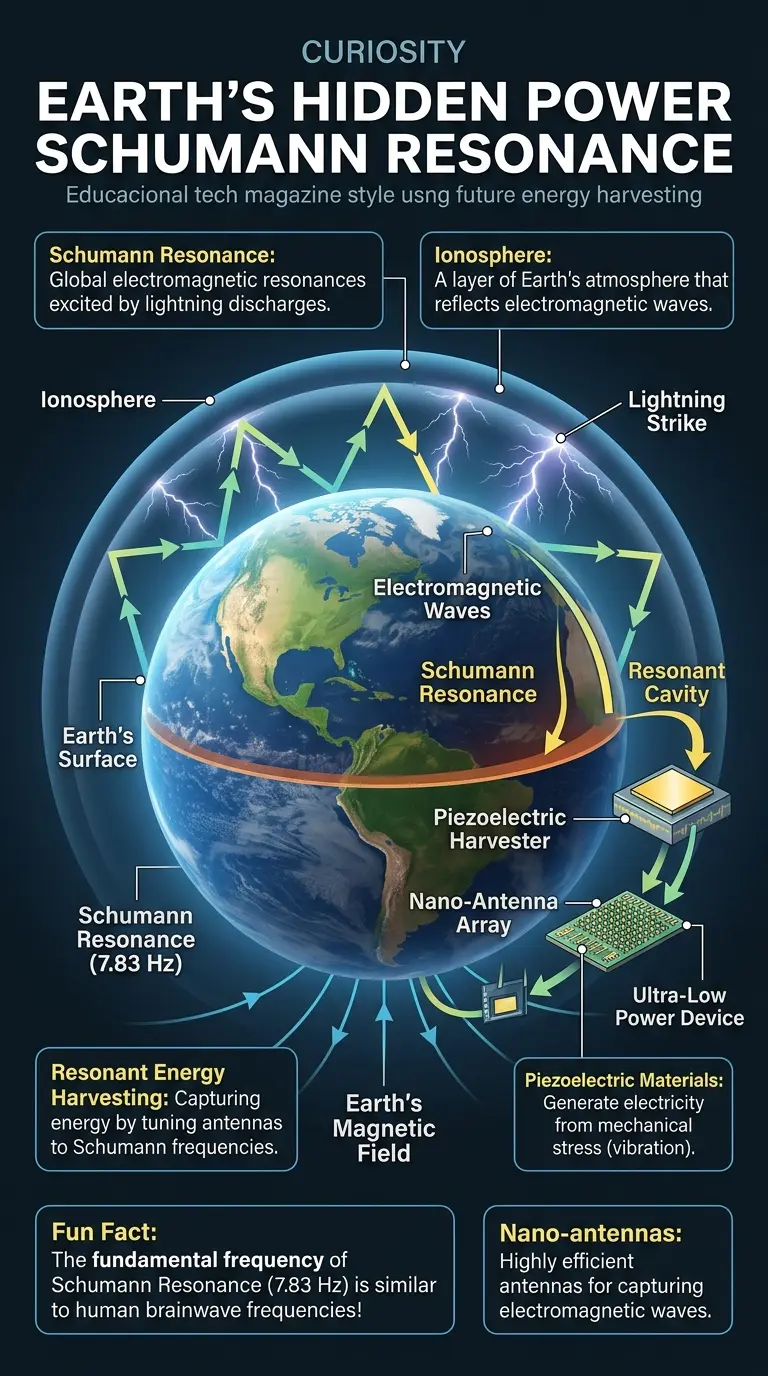 Infographic explaining Schumann Resonance and its potential for future energy harvesting. #SchumannResonance #EnergyHarvesting #RenewableEnergy