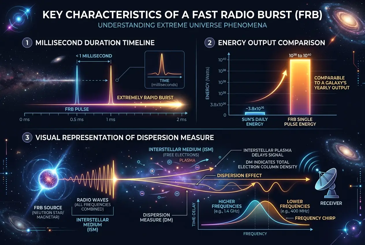 Visual explanation of What are Fast Radio Bursts? Decoding Cosmic Enigmas
