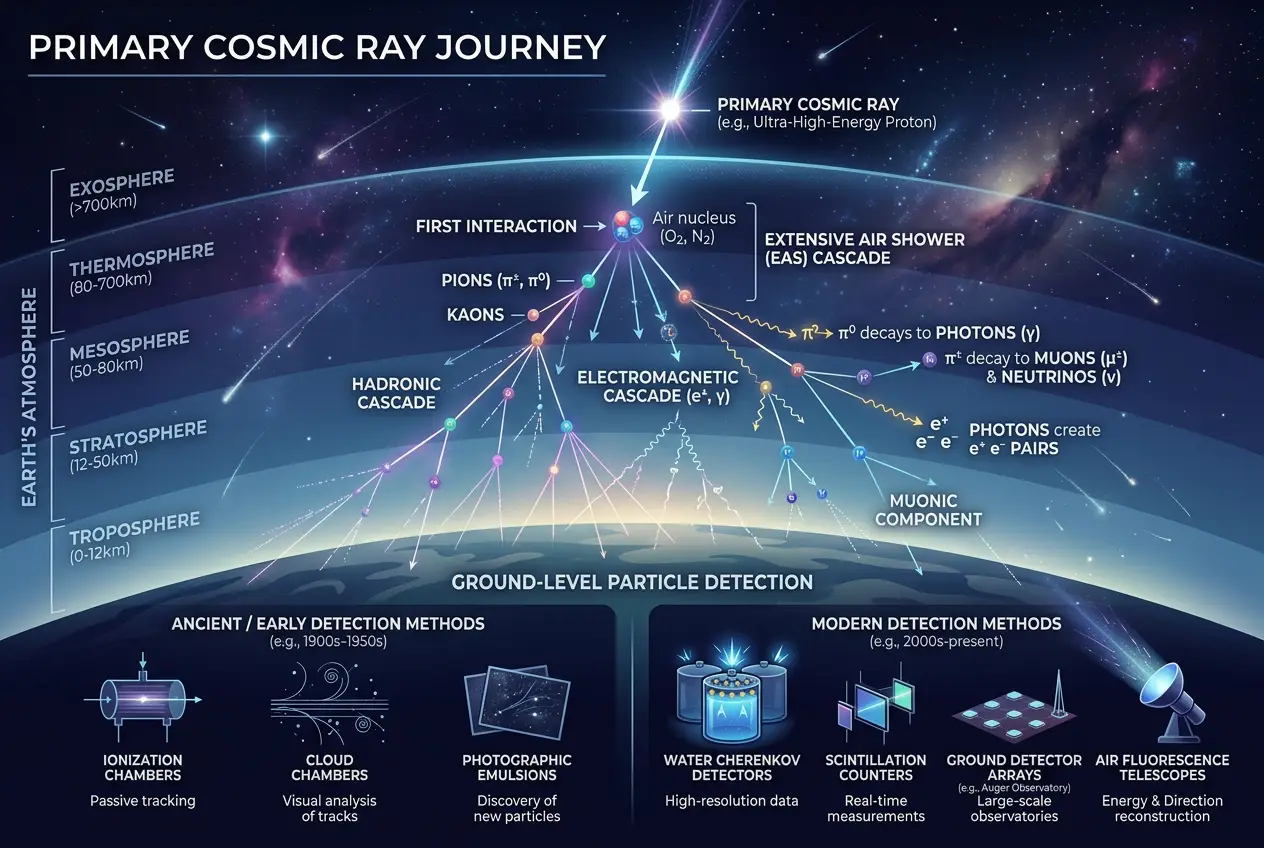Visual explanation of Did Ancient Structures Track Cosmic Particles?