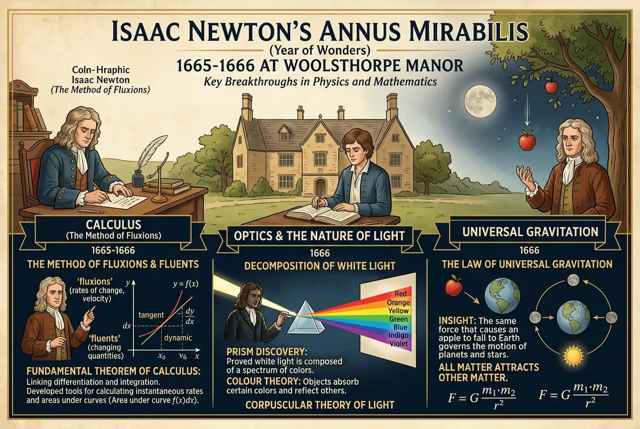 Visual explanation of Isaac Newton: Unraveling the Universe's Code
