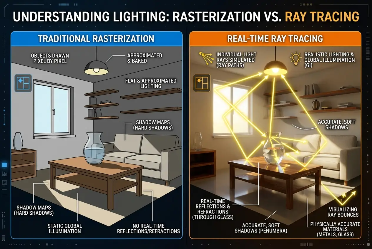 Visual explanation of How Do Gaming GPUs Forge Reality? The Pixels Explained
