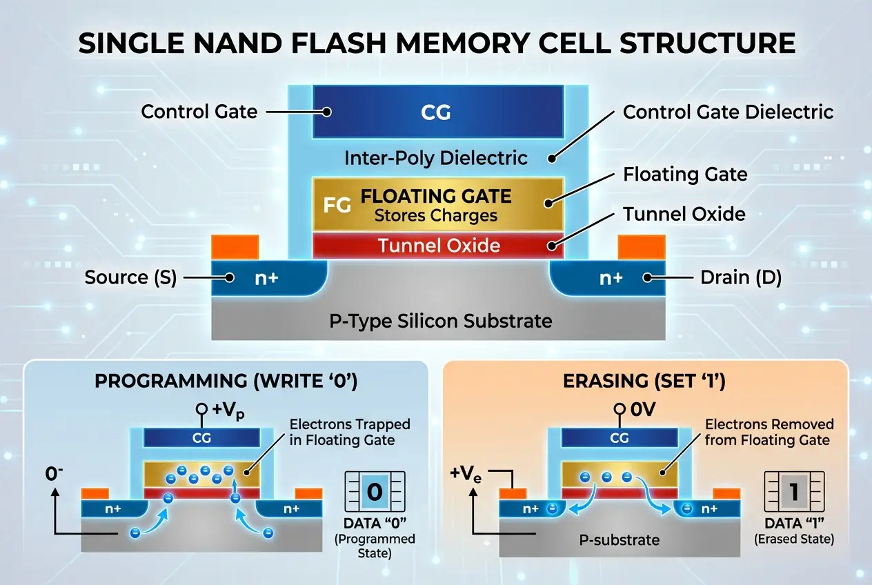 Visual explanation of Does Your SSD Erase Data Instantly? Flash Storage Truth!