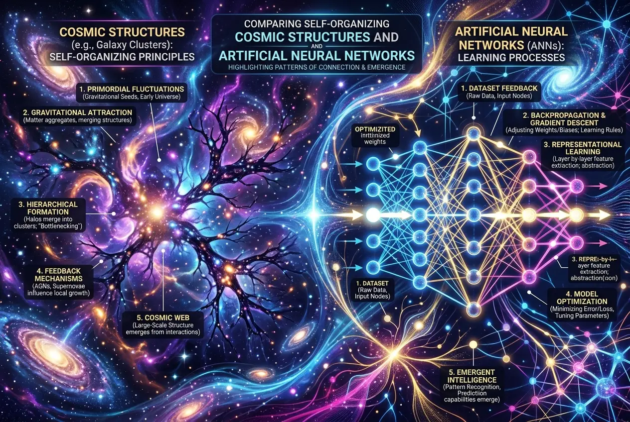 Visual explanation of Does AI Mimic Cosmic Evolution?